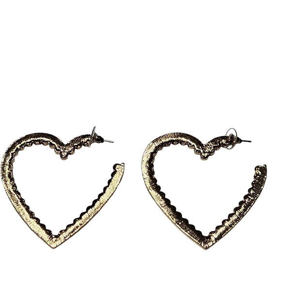 Elegant Heart Shaped Drop Earrings Pink Rhinestone Gold Tone Fashion Jewelry - Picture 3 of 4